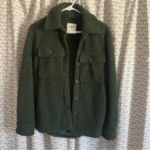 Abercrombie & Fitch Dark Green Sherpa Jacket